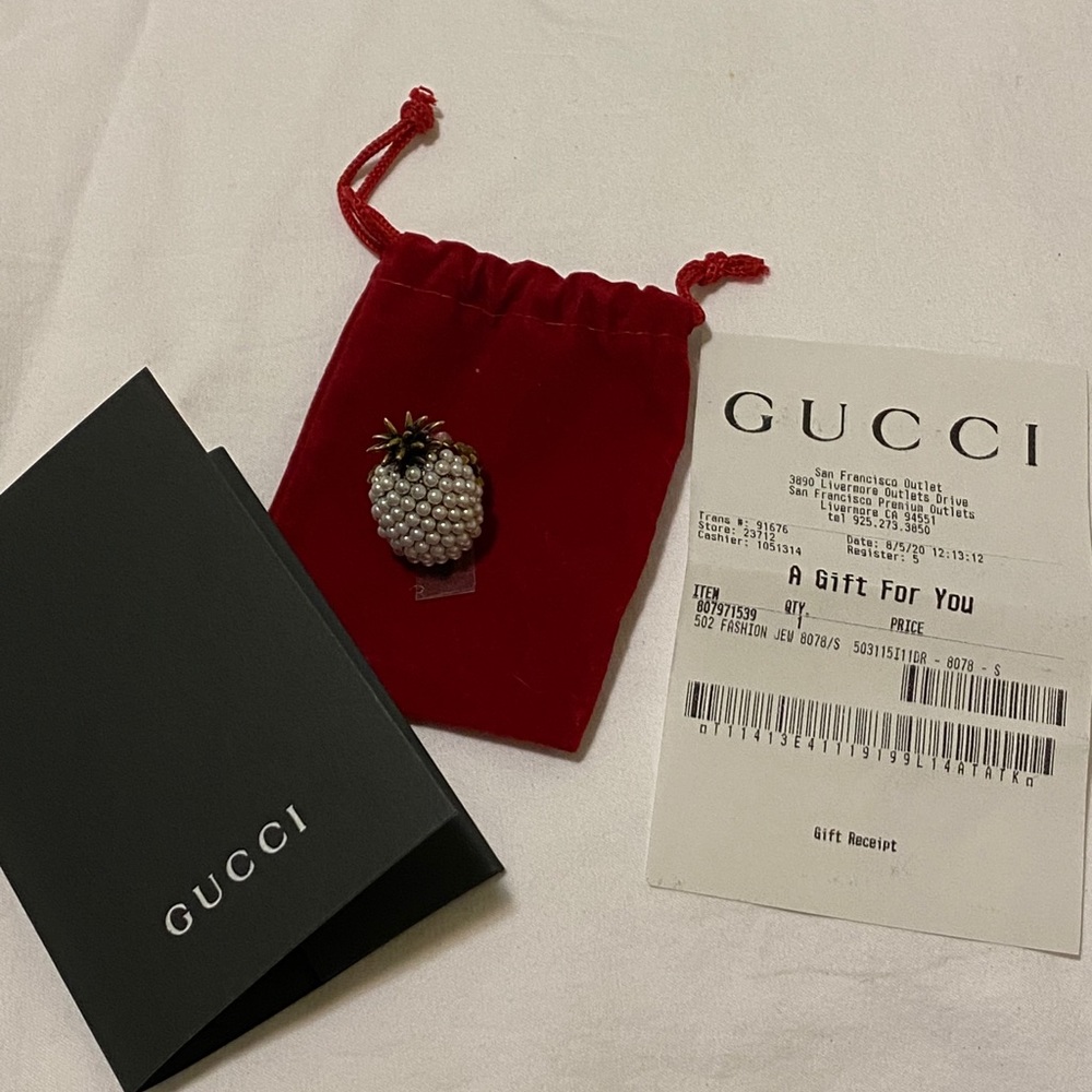 Gucci ring- Gucci pineapple pearl ring